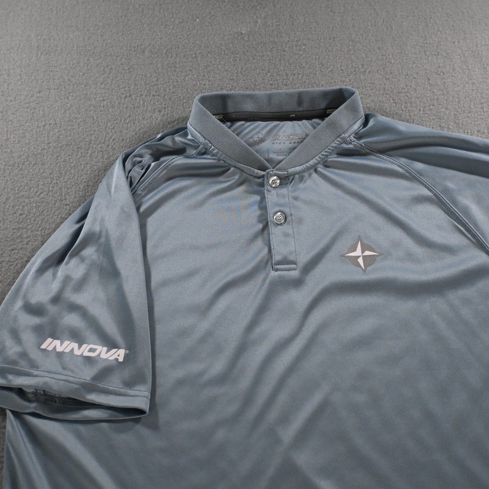 Innova Mens Fly Dry Performance Disc Golf‎ Polo Shirt Size Large Gray